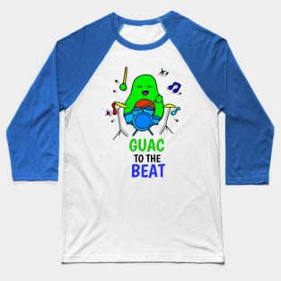 Guac To The Beat - Funny Avocado Cute Clipart Veggies - Musical Beats Drummer Baseball T-Shirt